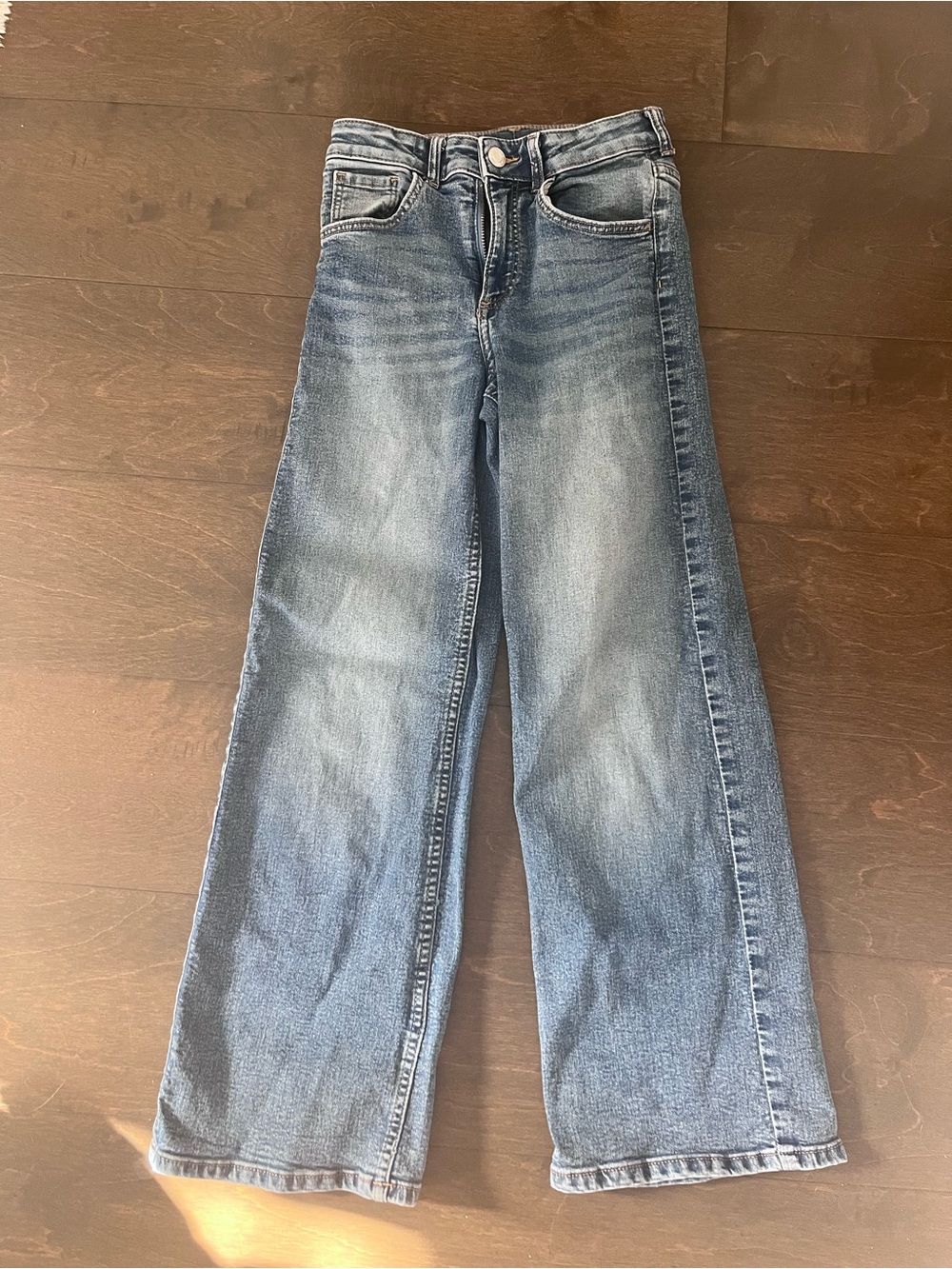 &M Kids Wide Leg Jeans Size 9-10Y 140 Super Stretch Blue Denim
